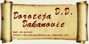 Doroteja Dakanović vizit kartica